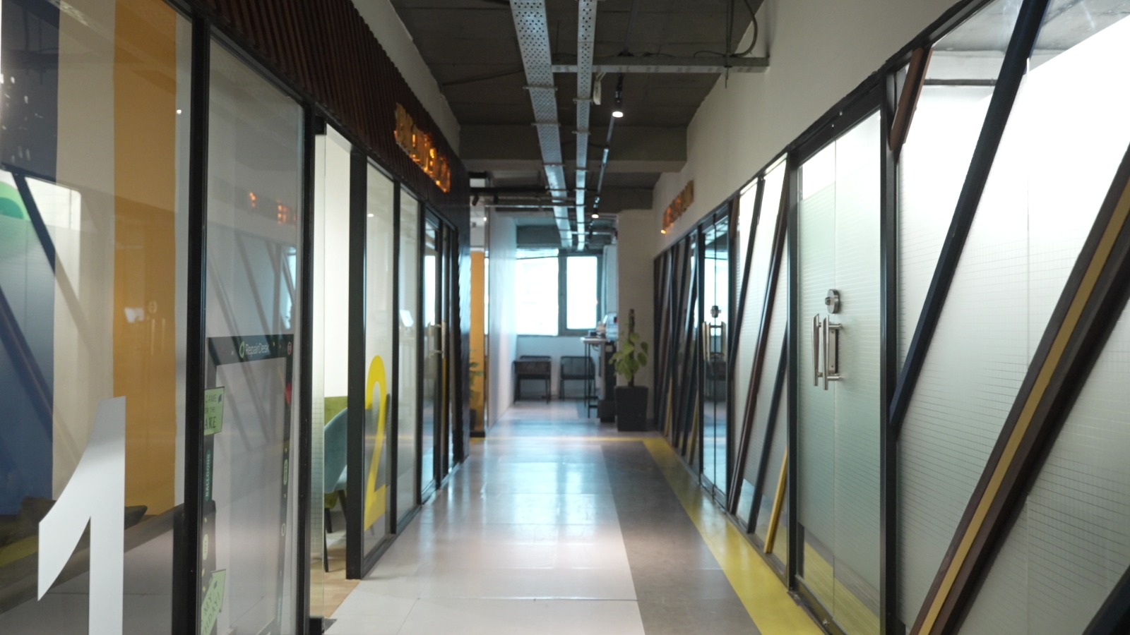 Modern Office Glass Corridor